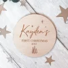 Personalised Wooden First Christmas 2023 Plaque