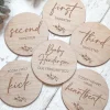 Pregnancy Milestone Discs | Wooden Trimester Milestone Markers | Laser Engraved and Cut | Social Media Flat Lay Prop