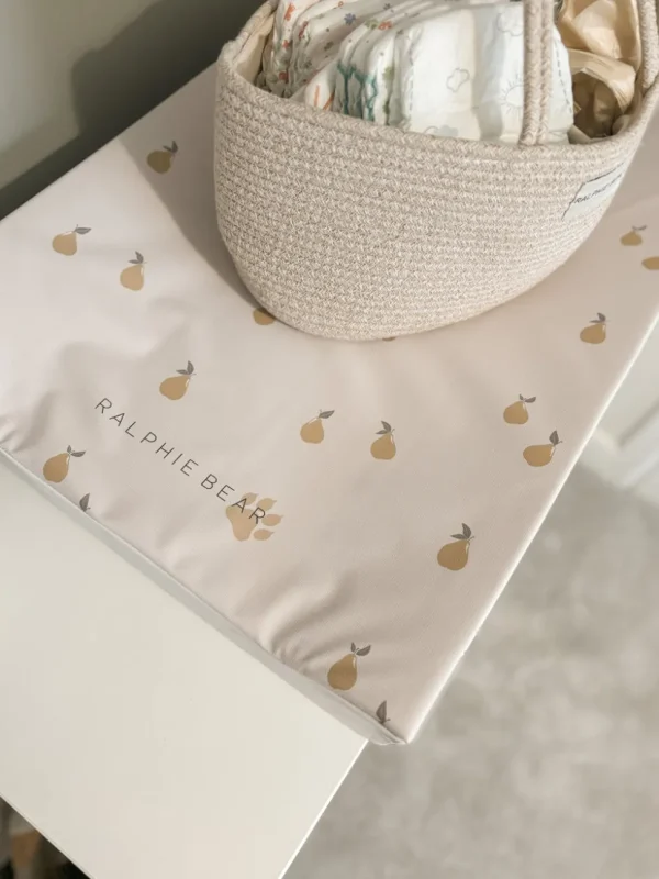 Ralphie Bear Anti-Roll Wedge Baby Changing Mat - Pears