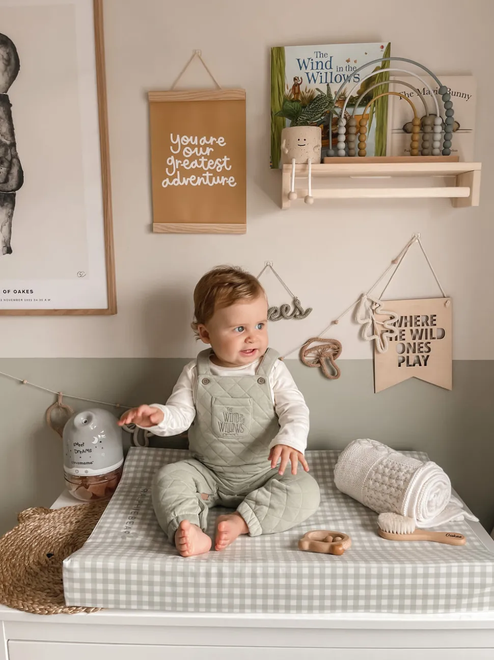 ralphie_bear_antiroll_wed_2-2.webp Ralphie Bear Anti-Roll Wedge Baby Changing Mat - Gingham Sage