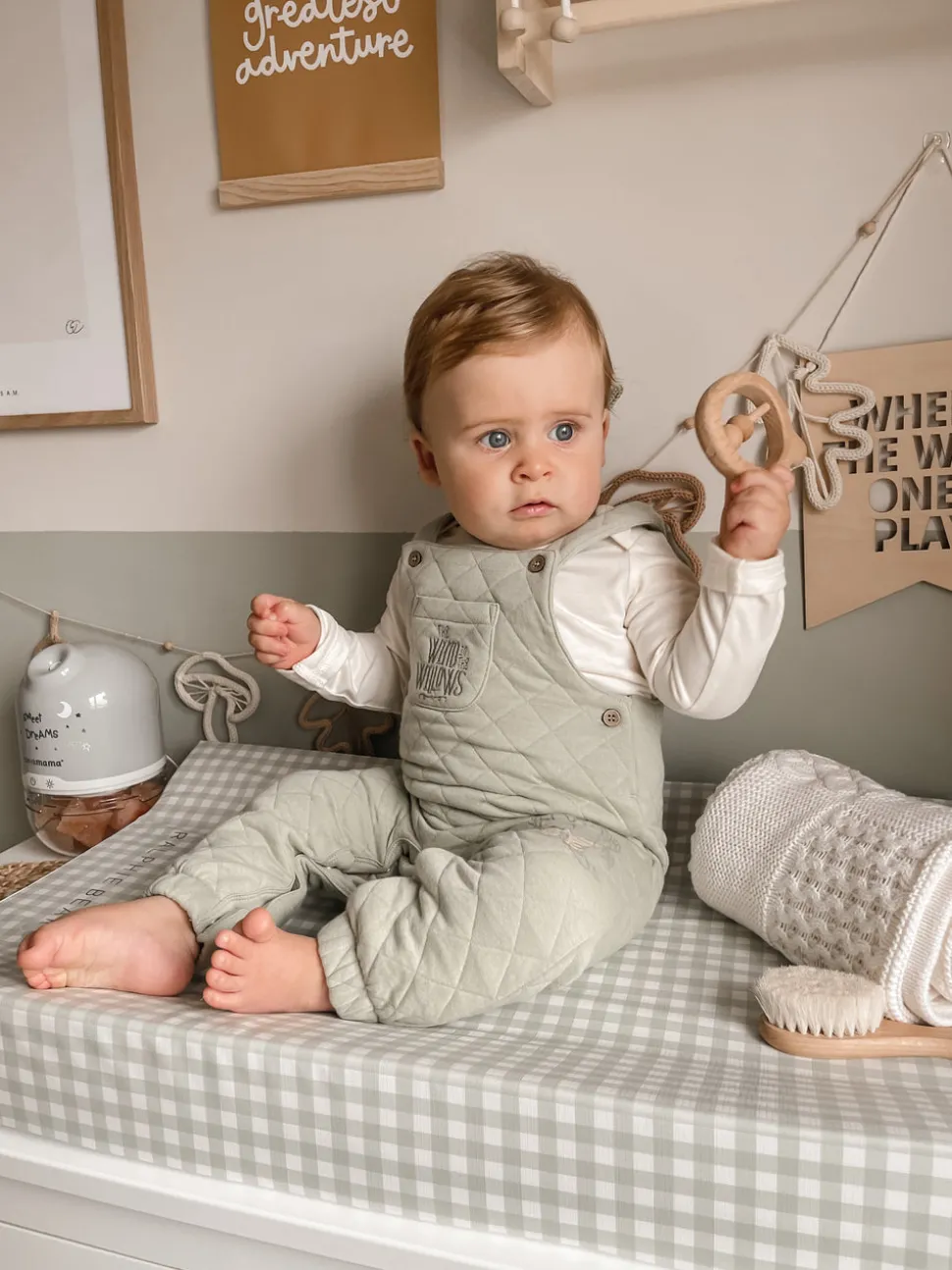 ralphie_bear_antiroll_wed_3-2.webp Ralphie Bear Anti-Roll Wedge Baby Changing Mat - Gingham Sage