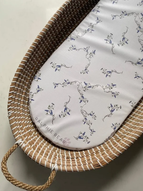 Ralphie Bear Changing Basket Mat Liner - Wisteria