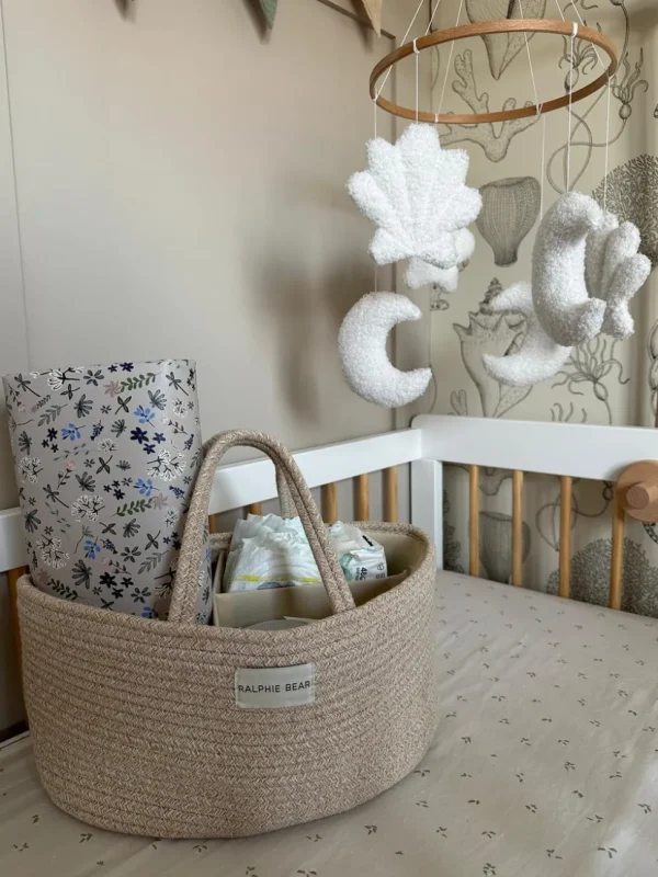 Ralphie Bear Nappy Caddy - Neutral Beige