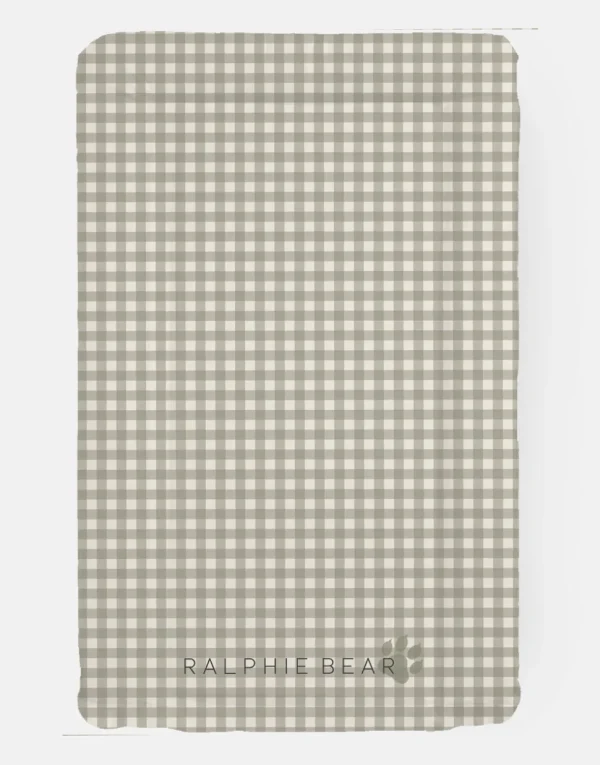 Ralphie Bear Table Changing Mat - Gingham Sage