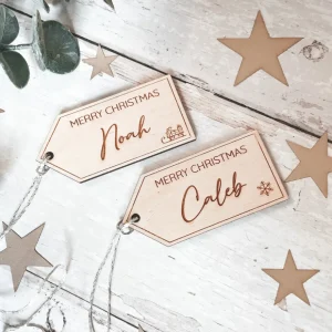 Set of 2 Personalised Wooden Gift Tags