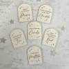 Set of 6 Wooden Advent Calendar Activity Cards - Customisable