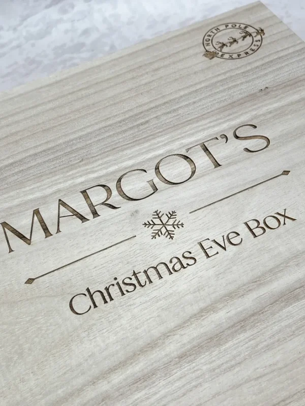 Square Personalised Wooden Christmas Eve Box