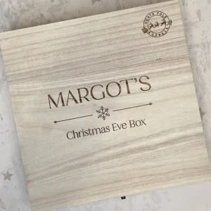 Square Personalised Wooden Christmas Eve Box