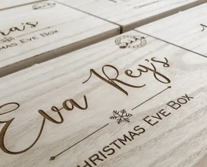 Square Personalised Wooden Christmas Eve Box