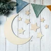 Stars & Moon Wooden Wall Art | Nursery/Playroom Decor | Bedroom Decor | UK