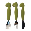Trixie Silicone Cutlery Set - Mr. Dino