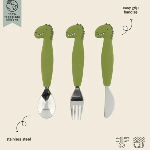 Trixie Silicone Cutlery Set - Mr. Dino