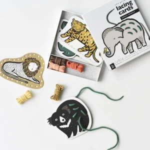 Wee Gallery Lacing Cards - Jungle Animals