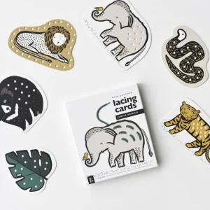Wee Gallery Lacing Cards - Jungle Animals