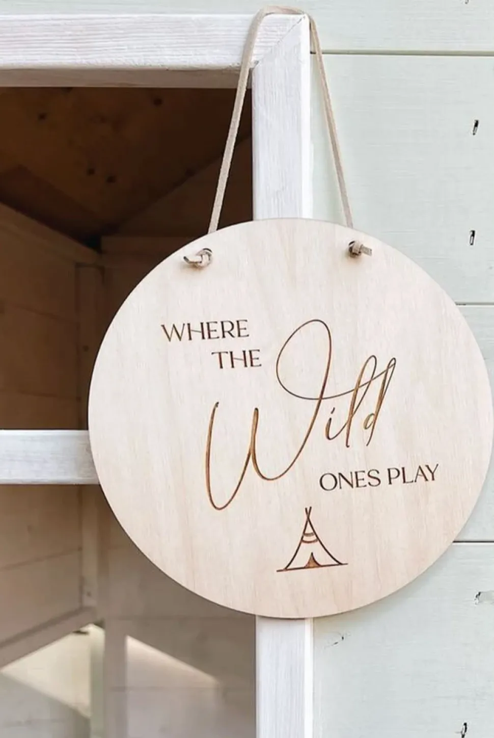 where_the_wild_ones_play__0.webp Where The Wild Ones Play Wall Hanging | Nursery/Playroom Decor | Wooden Bunting Flag | Laser Engraved | UK