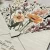 Wooden Envelope with Printed Flowers - Large Bouquet
