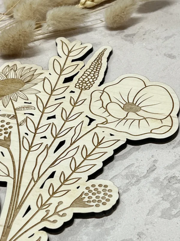 Wooden Flower Bouquet with Personalised Love Letter