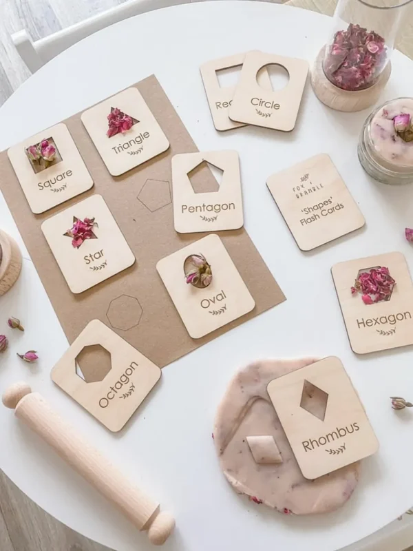 Wooden Shapes Flashcards